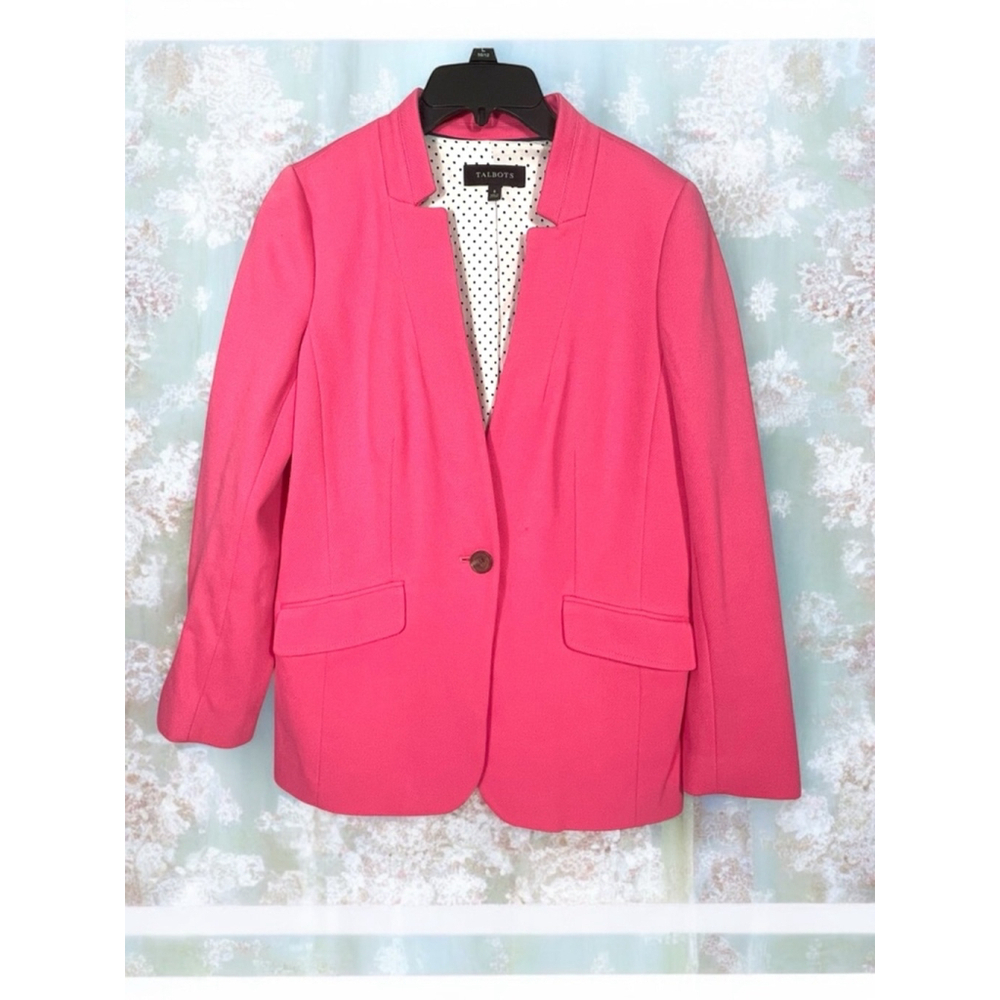 Pink Size 8 Cotton blend Talbots Blazer Lined Pockets